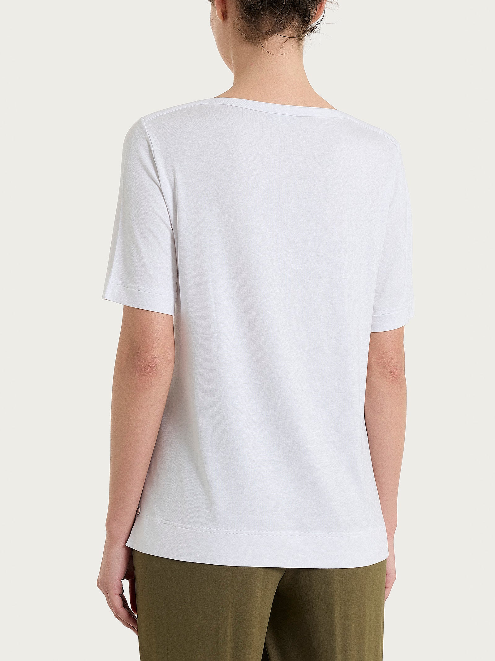 Maglietta con scollo a V in Viscosa Summer Bianchi Donna - Ragno