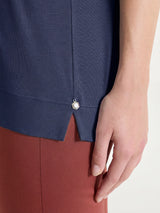 Maglietta con scollo a V in Viscosa Summer Blu Donna - Ragno