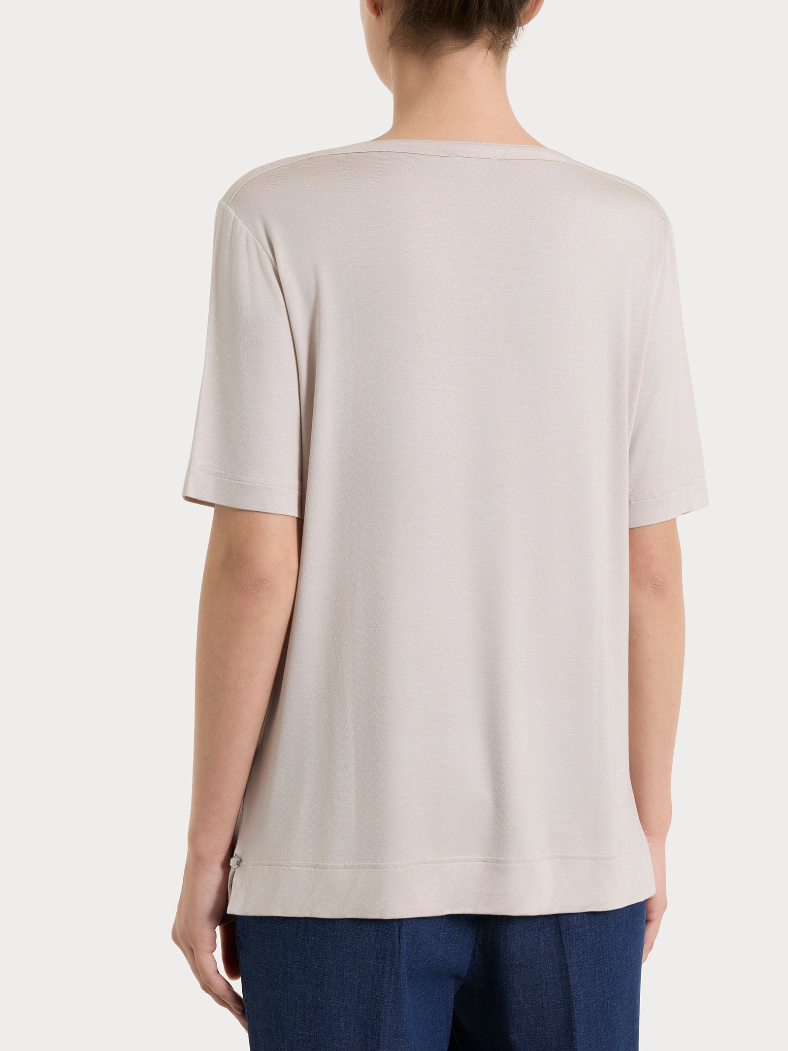 Maglietta con scollo a V in Viscosa Summer Bianchi Donna - Ragno