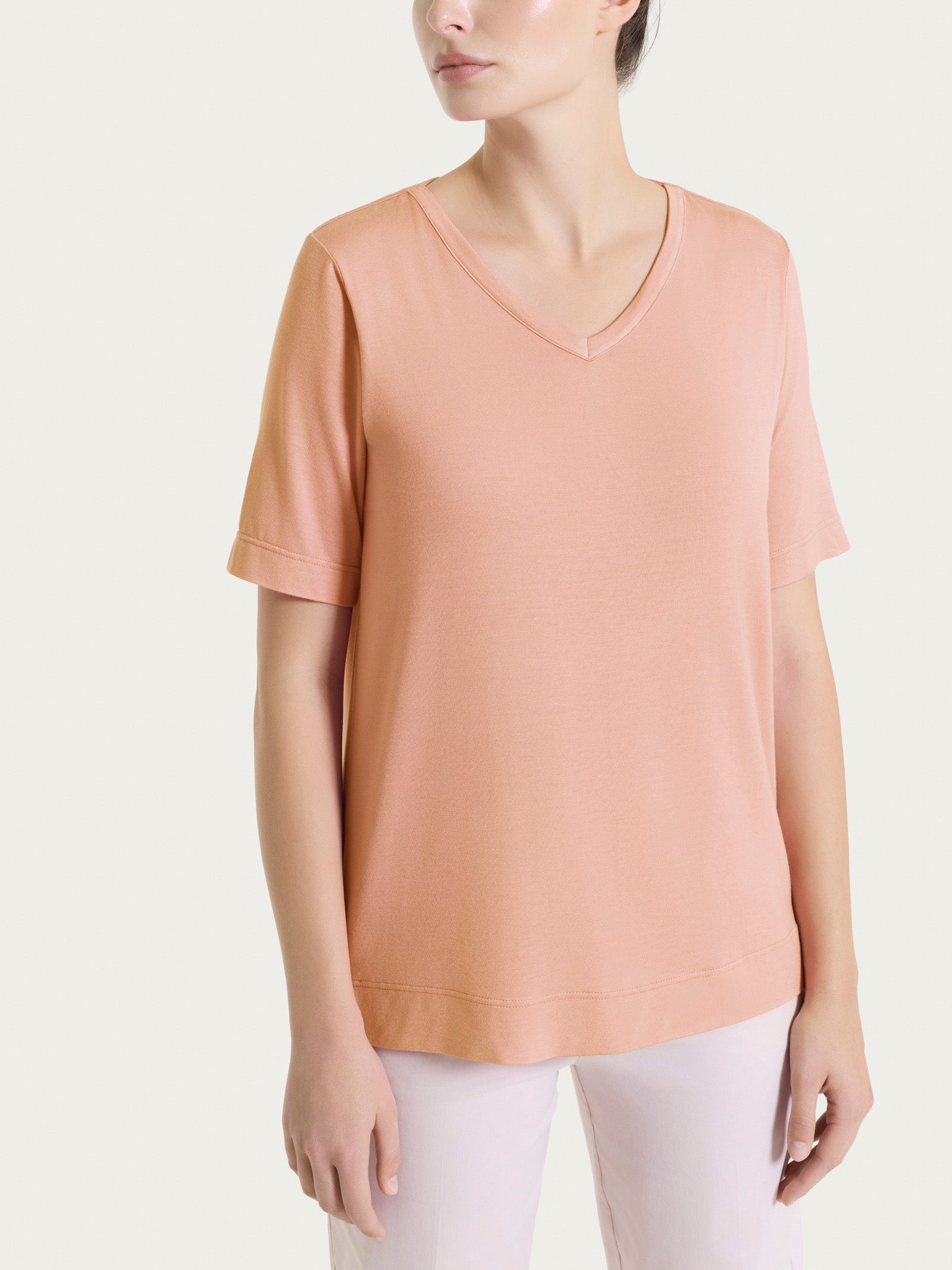Maglietta con scollo a V in Viscosa Summer Arancioni Donna - Ragno