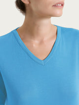 Maglietta con scollo a V in Viscosa Summer Azzurri Donna - Ragno