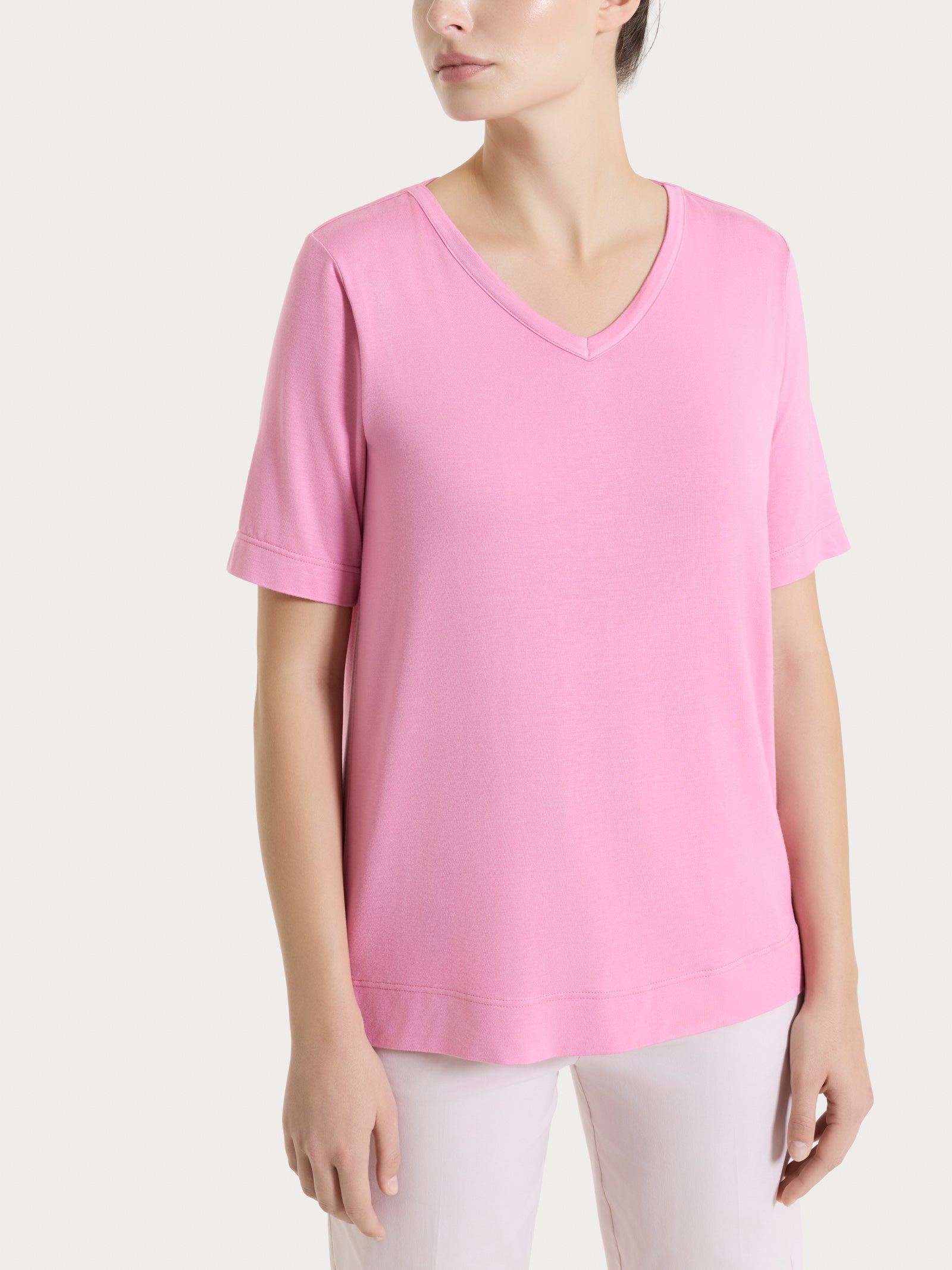 Maglietta con scollo a V in Viscosa Summer Rosa Donna - Ragno