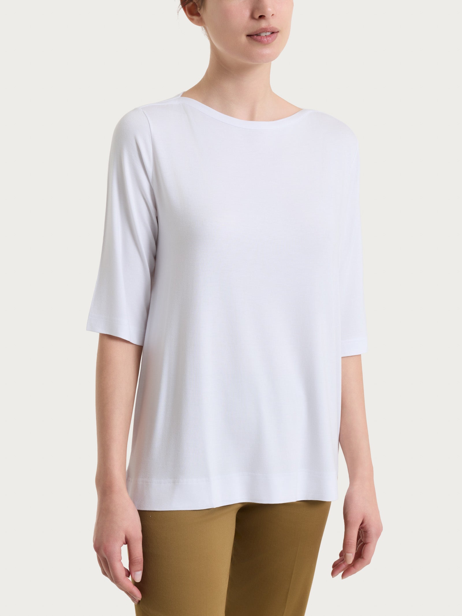 Maglietta con manica 3/4 in misto viscosa Bianchi Donna - Ragno