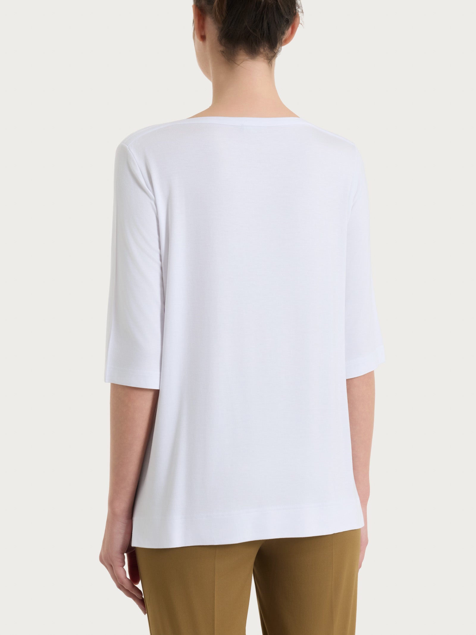 Maglietta con manica 3/4 in misto viscosa Bianchi Donna - Ragno