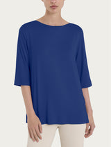 Maglietta con manica 3/4 in misto viscosa Blu Donna - Ragno