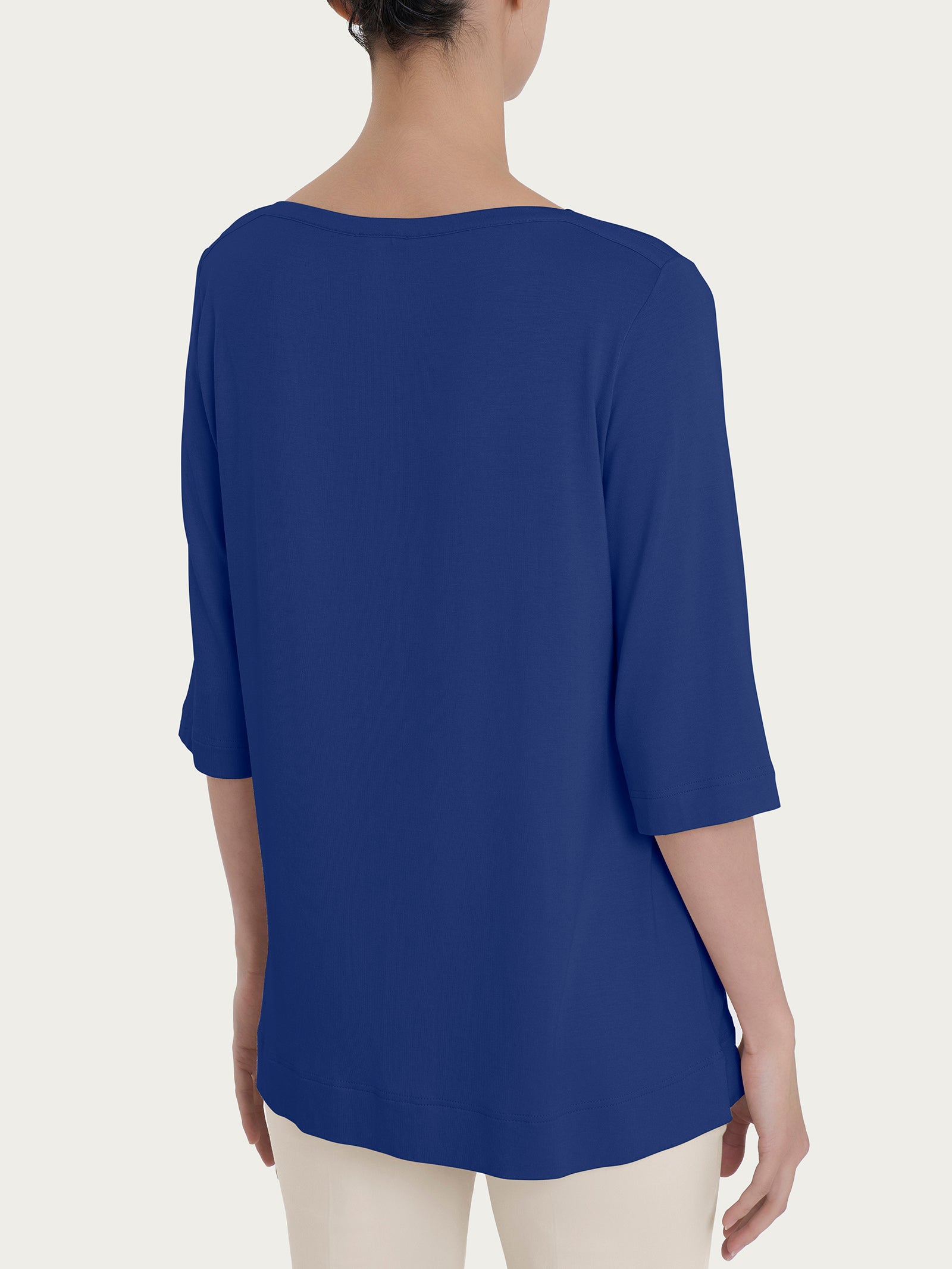 Maglietta con manica 3/4 in misto viscosa Blu Donna - Ragno