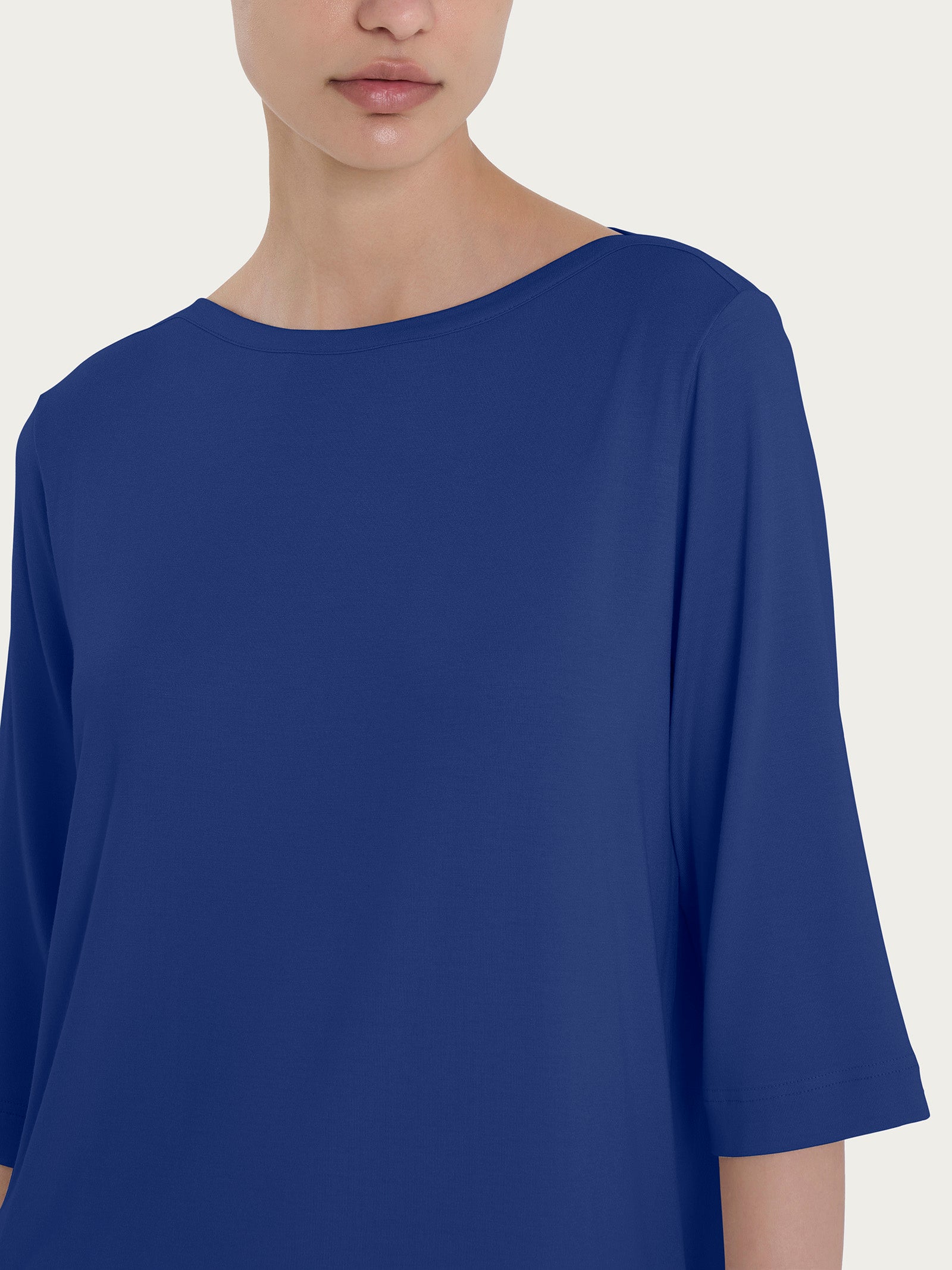 Maglietta con manica 3/4 in misto viscosa Blu Donna - Ragno