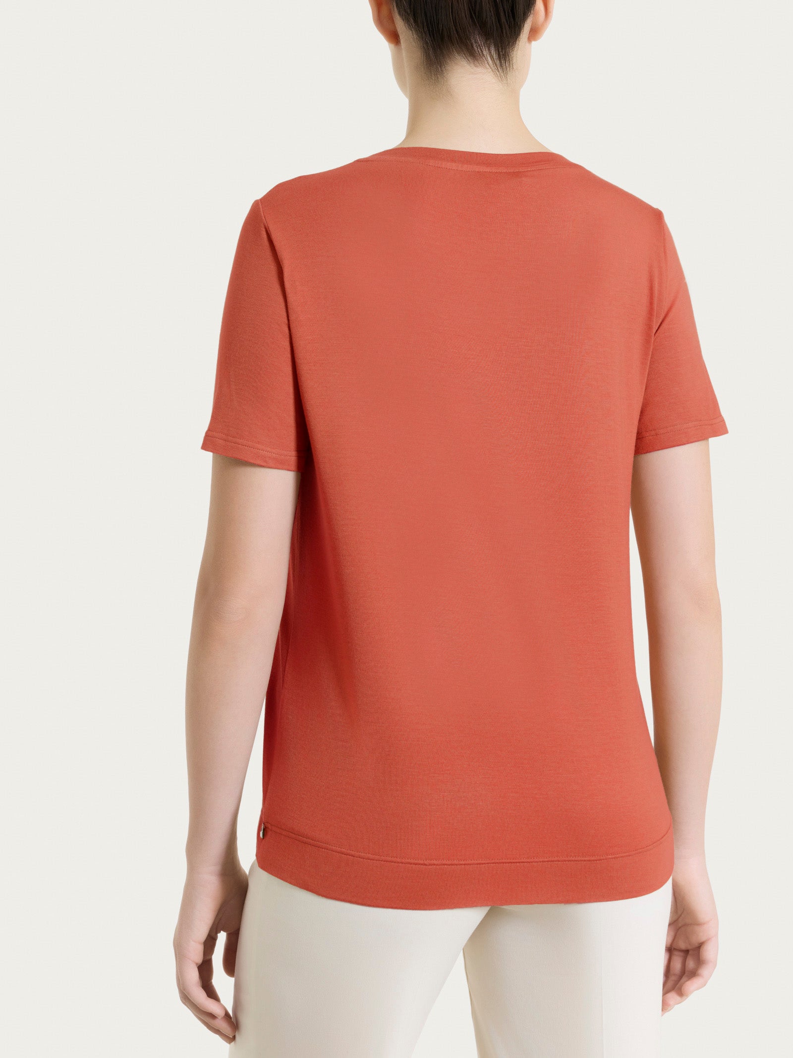 Maglietta tinta unita con manica corta in Ultralight Rossi Donna - Ragno