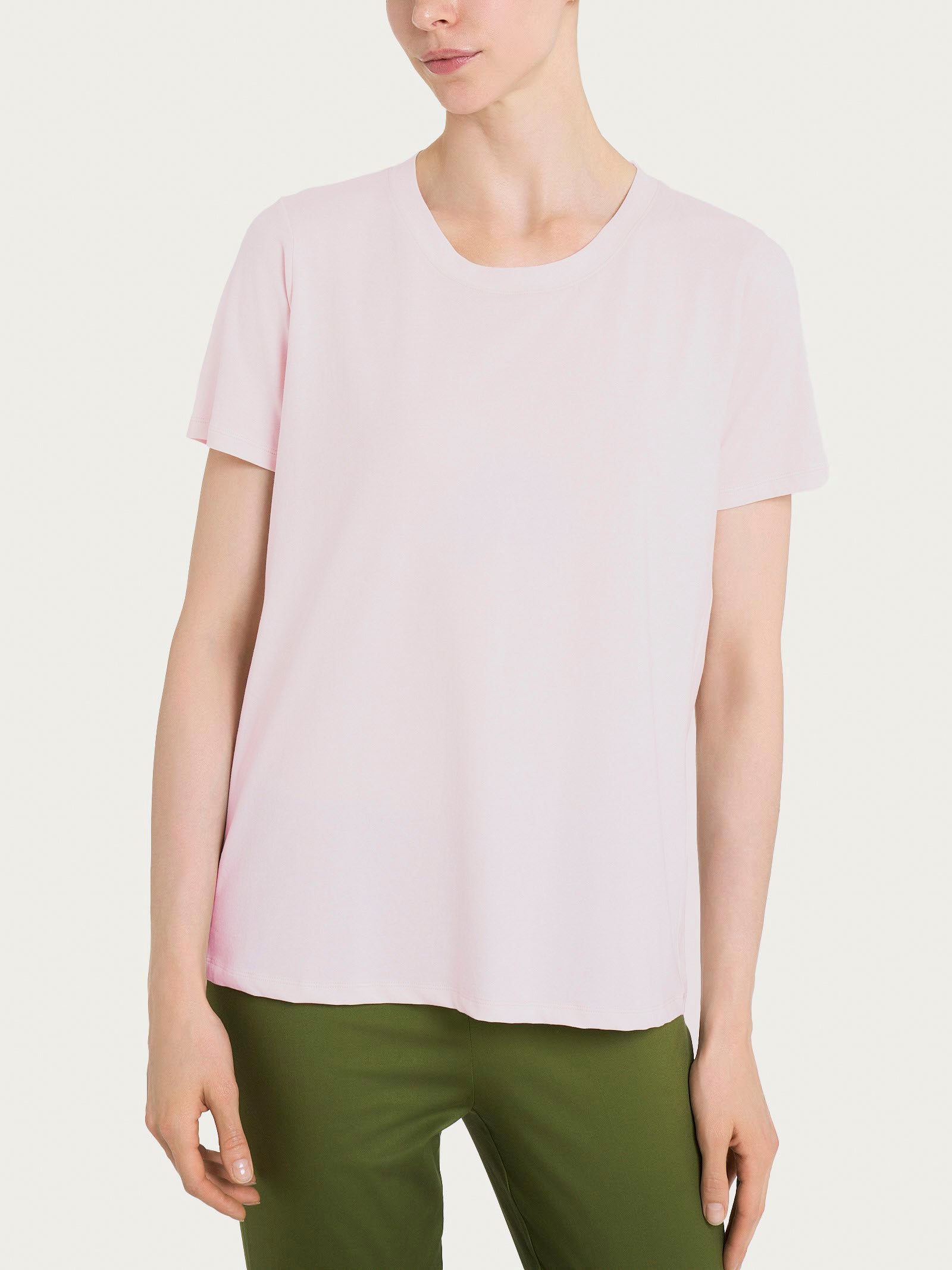 Maglietta tinta unita con manica corta in Ultralight Rosa Donna - Ragno