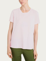 Maglietta tinta unita con manica corta in Ultralight Rosa Donna - Ragno