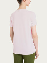 Maglietta tinta unita con manica corta in Ultralight Rosa Donna - Ragno