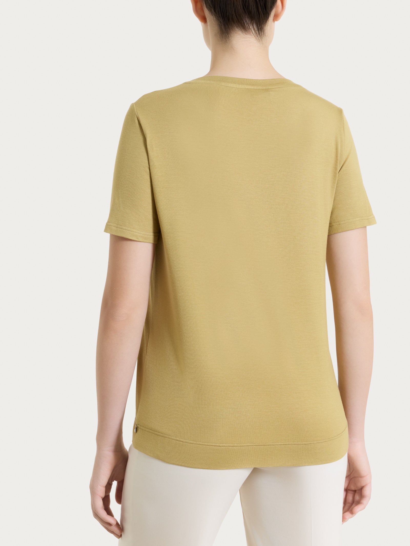 Maglietta tinta unita con manica corta in Ultralight Verdi Donna - Ragno