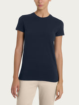 Maglietta girocollo chiuso in Ultralight Blu Donna - Ragno