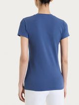 Maglietta girocollo chiuso in Ultralight Blu Donna - Ragno