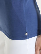 Maglietta girocollo chiuso in Ultralight Blu Donna - Ragno