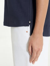 Maglietta boxy tinta unita in Ultralight Blu Donna - Ragno