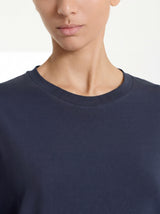 Maglietta boxy tinta unita in Ultralight Blu Donna - Ragno