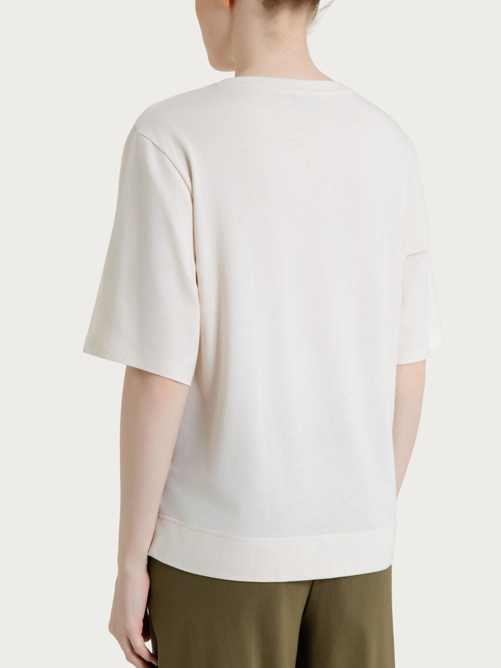 Maglietta boxy tinta unita in Ultralight Bianchi Donna - Ragno