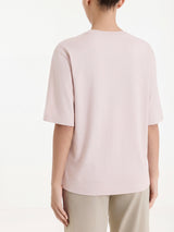 Maglietta boxy tinta unita in Ultralight Rosa Donna - Ragno
