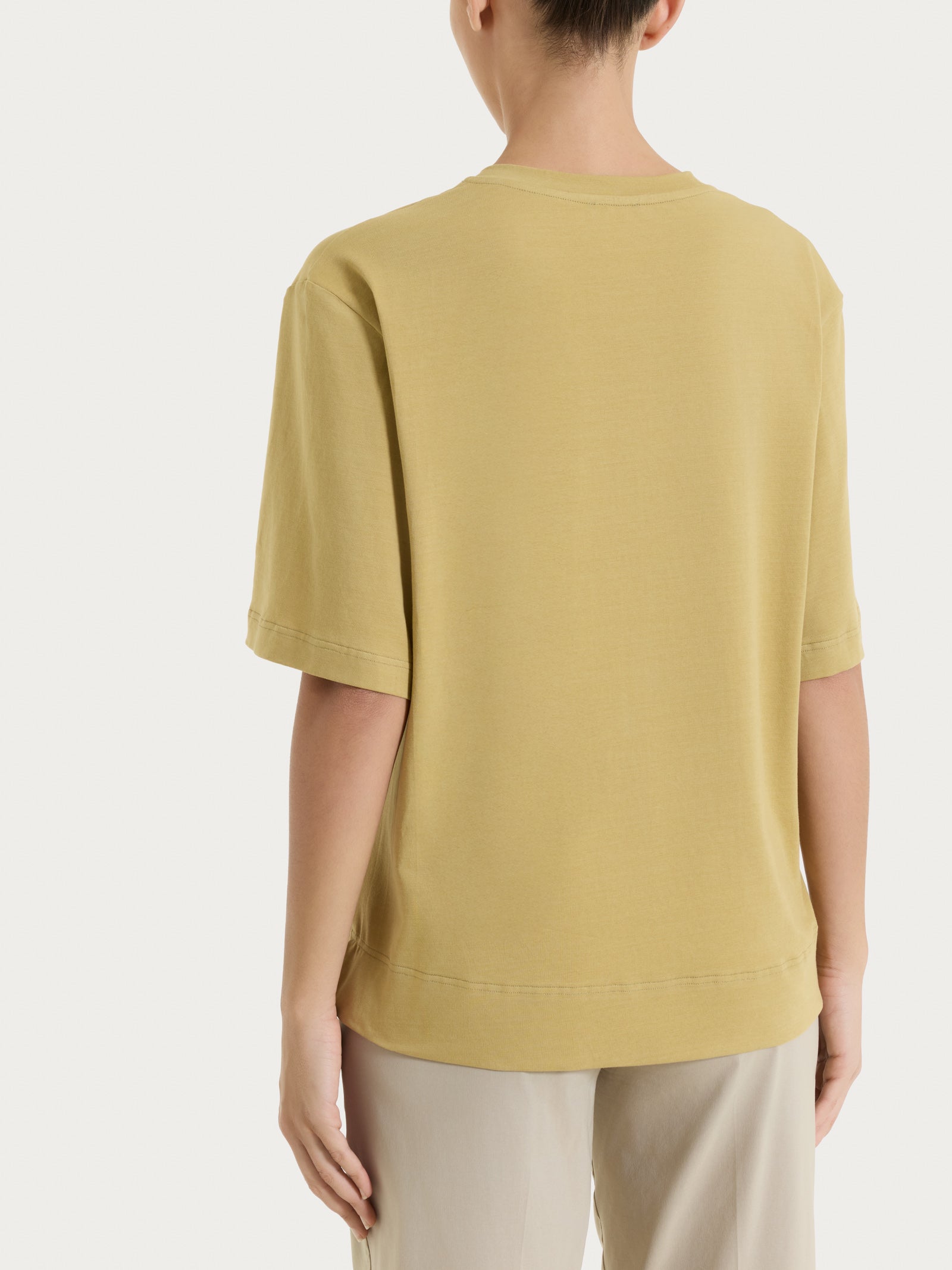 Maglietta boxy tinta unita in Ultralight Verdi Donna - Ragno