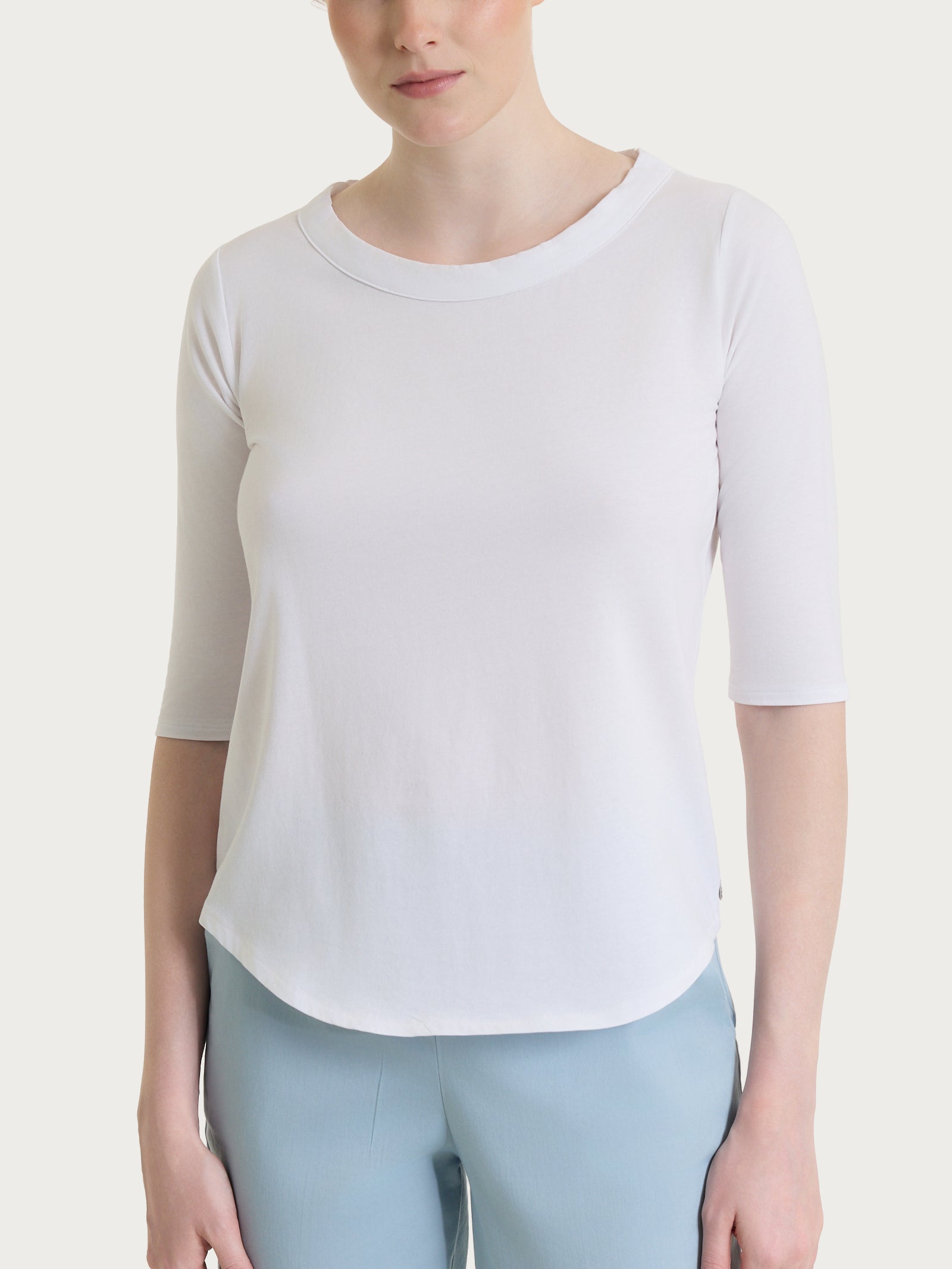 Maglietta tinta unita con manica 3/4 in Ultralight Bianchi Donna - Ragno