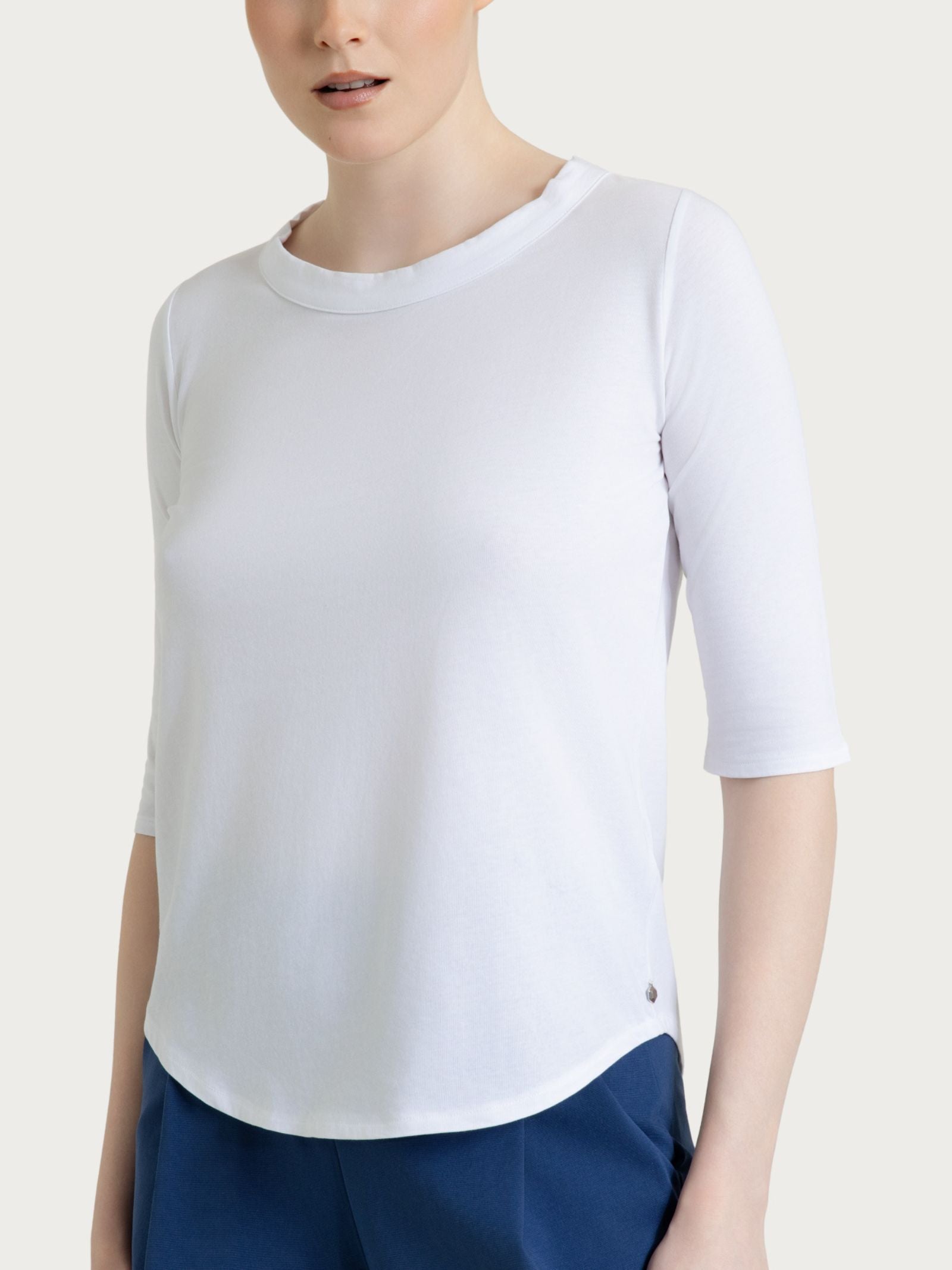 Maglietta tinta unita con manica 3/4 in Ultralight Bianchi Donna - Ragno