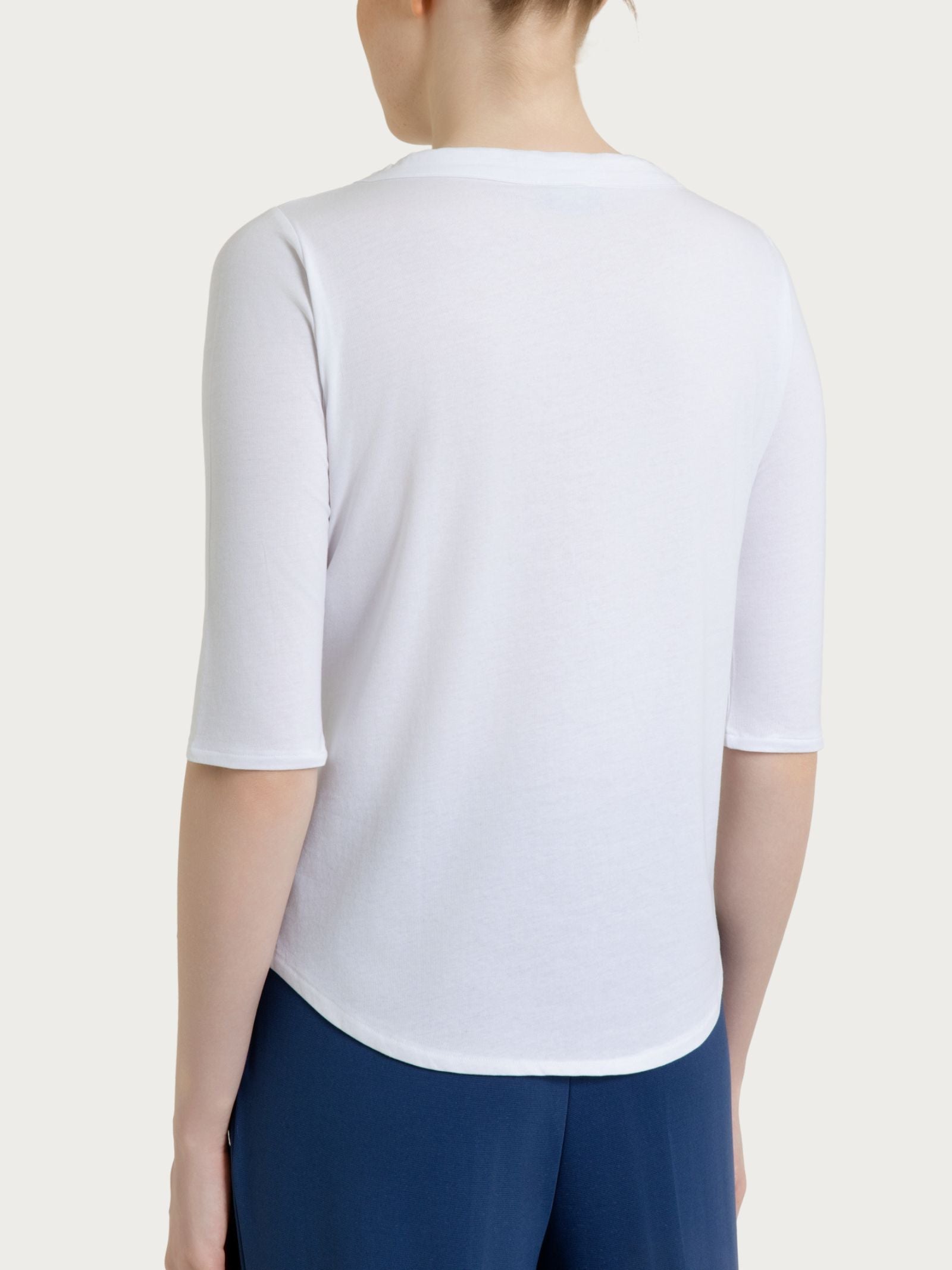 Maglietta tinta unita con manica 3/4 in Ultralight Bianchi Donna - Ragno