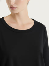 Maglietta tinta unita con manica 3/4 in Ultralight Neri Donna - Ragno