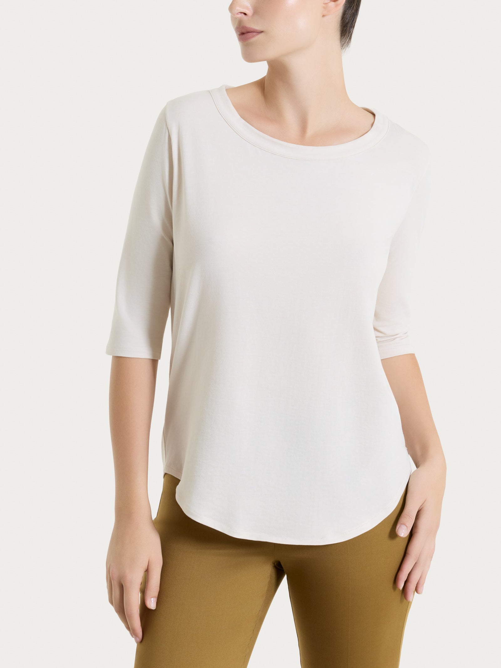 Maglietta tinta unita con manica 3/4 in Ultralight Bianchi Donna - Ragno