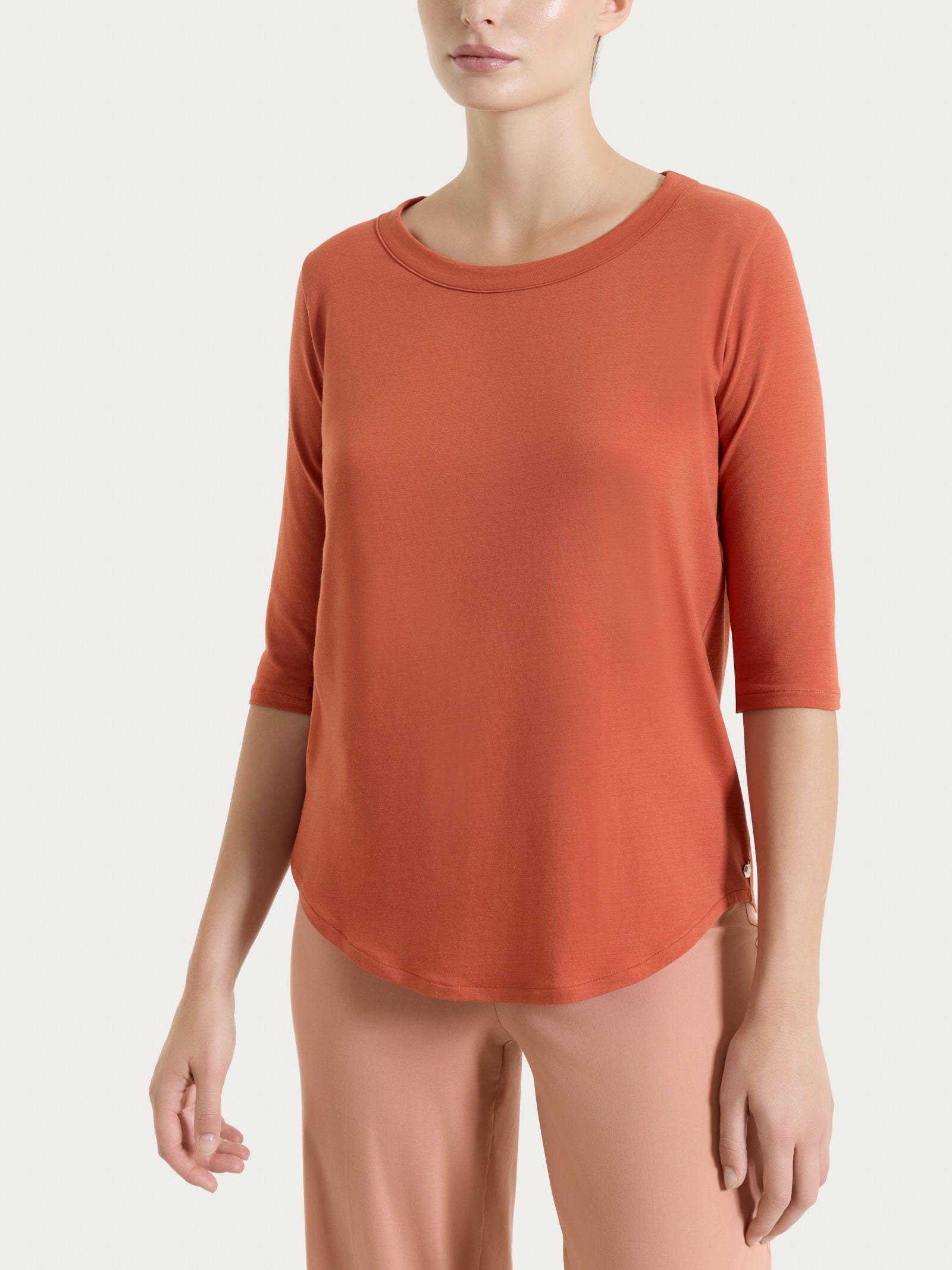 Maglietta tinta unita con manica 3/4 in Ultralight Rossi Donna - Ragno