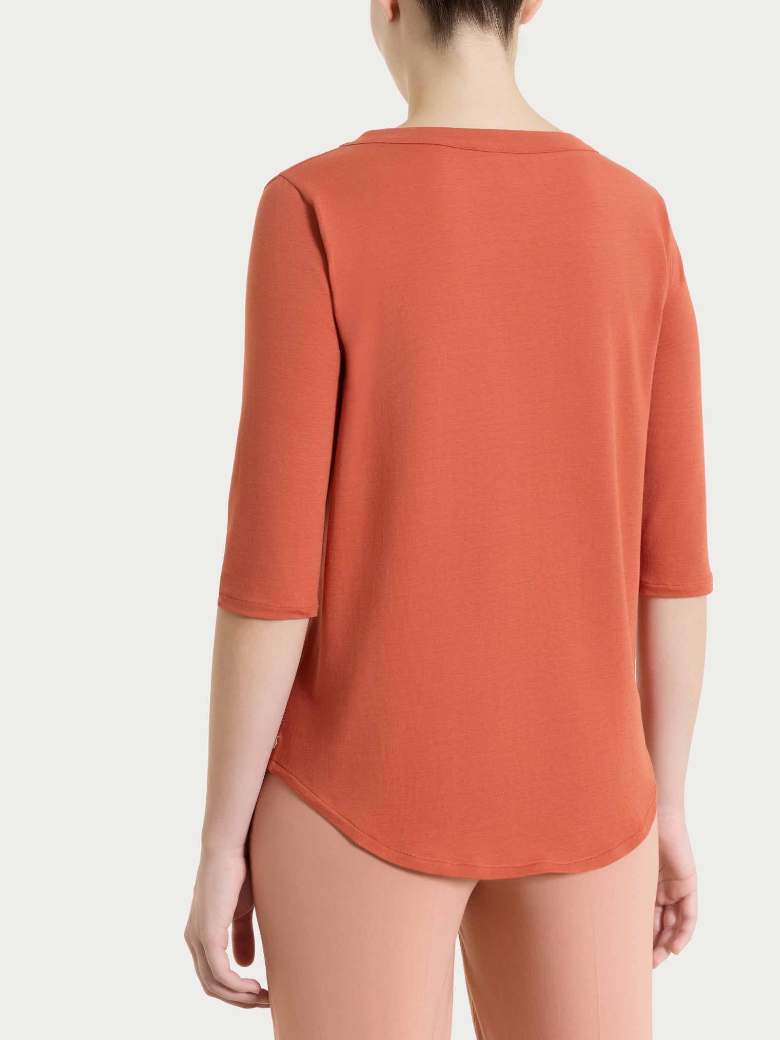 Maglietta tinta unita con manica 3/4 in Ultralight Rossi Donna - Ragno