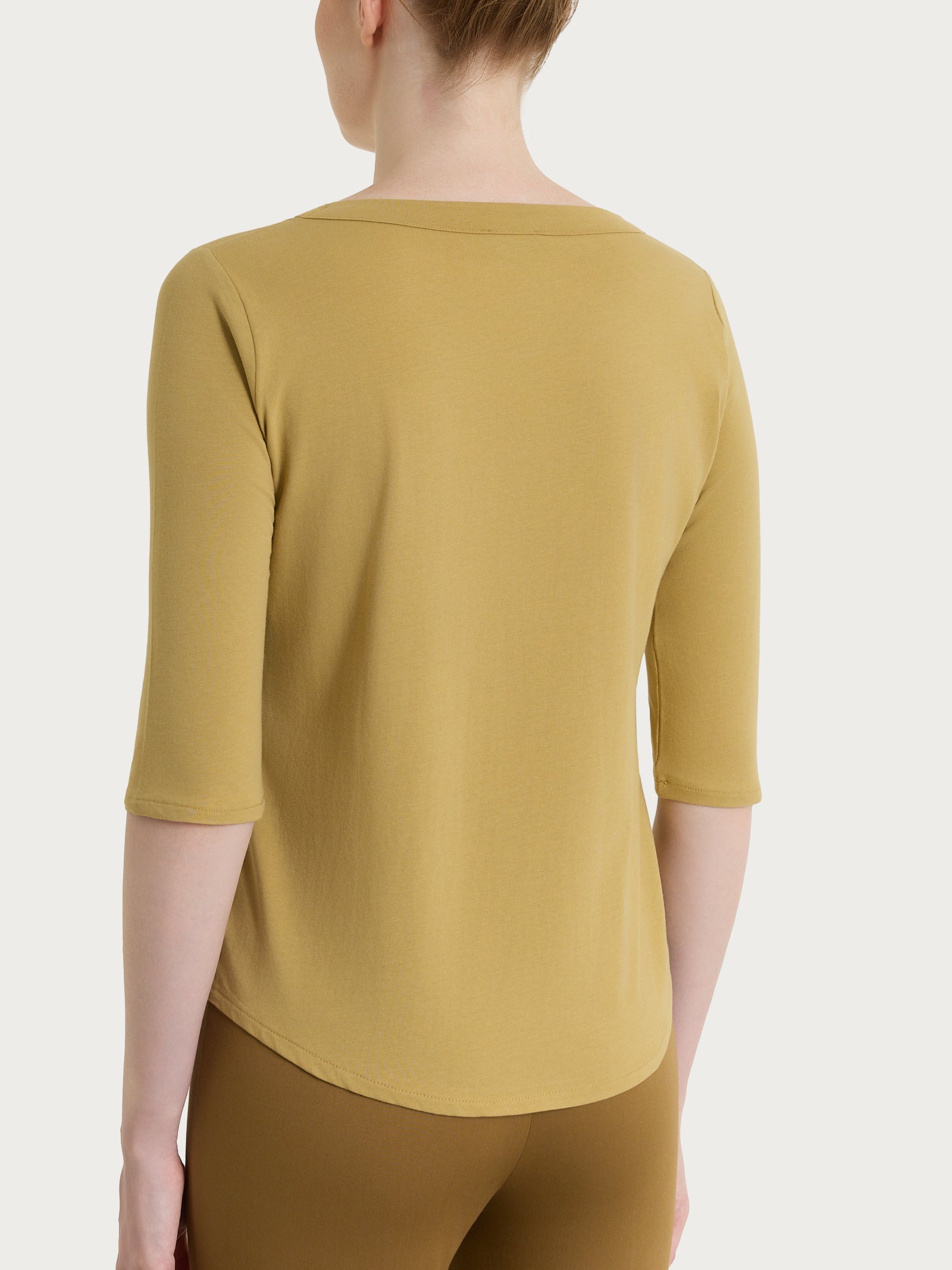Maglietta tinta unita con manica 3/4 in Ultralight Verdi Donna - Ragno