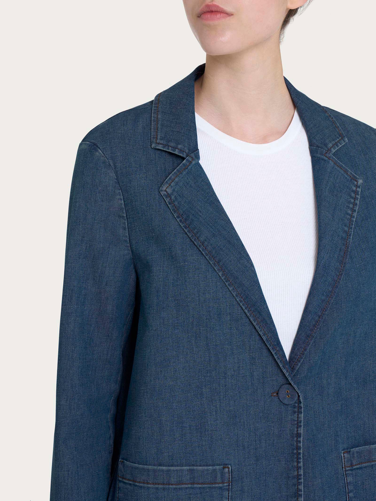 Blazer over destrutturato in Light Denim Blu Donna - Ragno