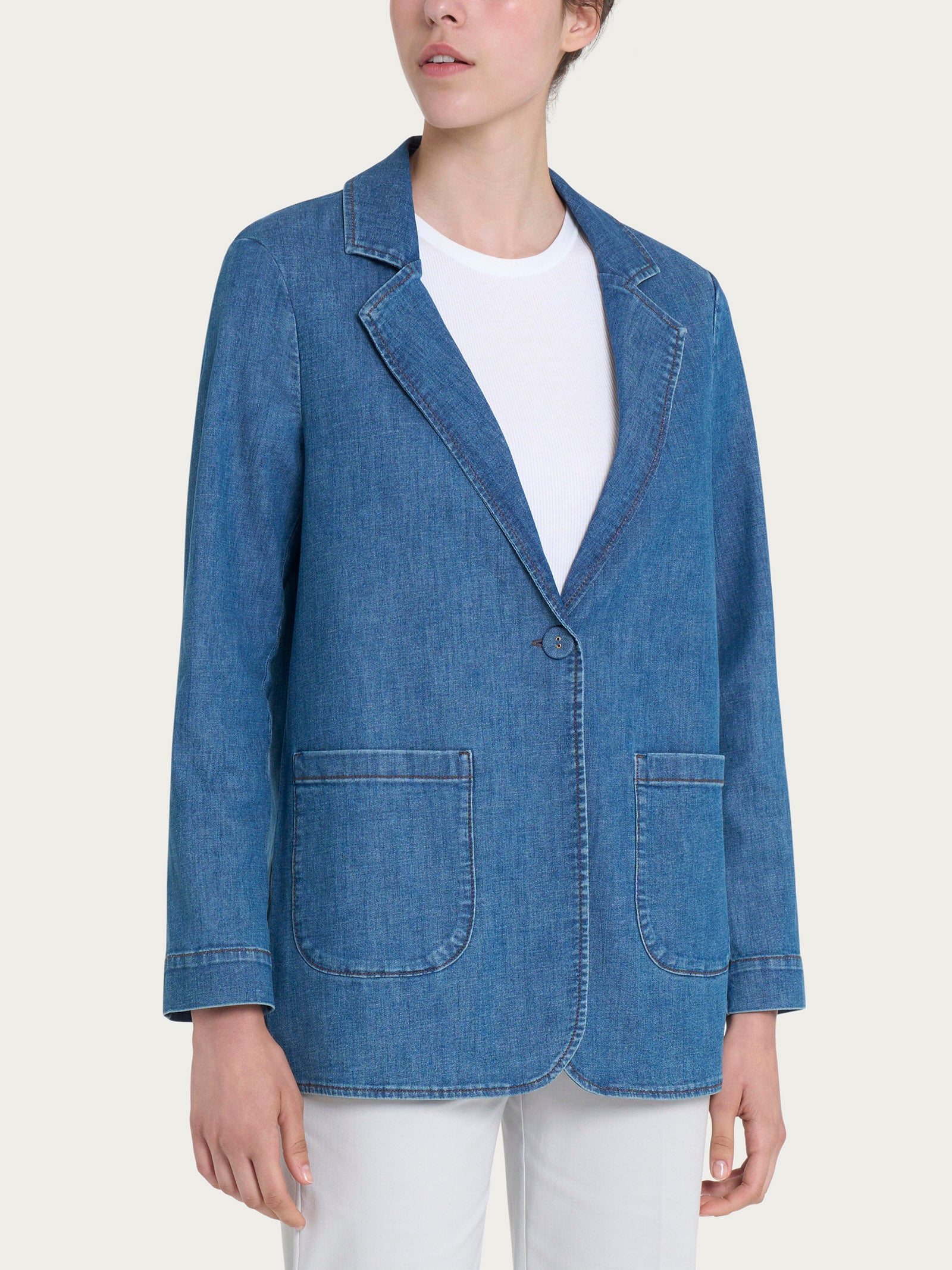 Blazer over destrutturato in Light Denim Blu Donna - Ragno