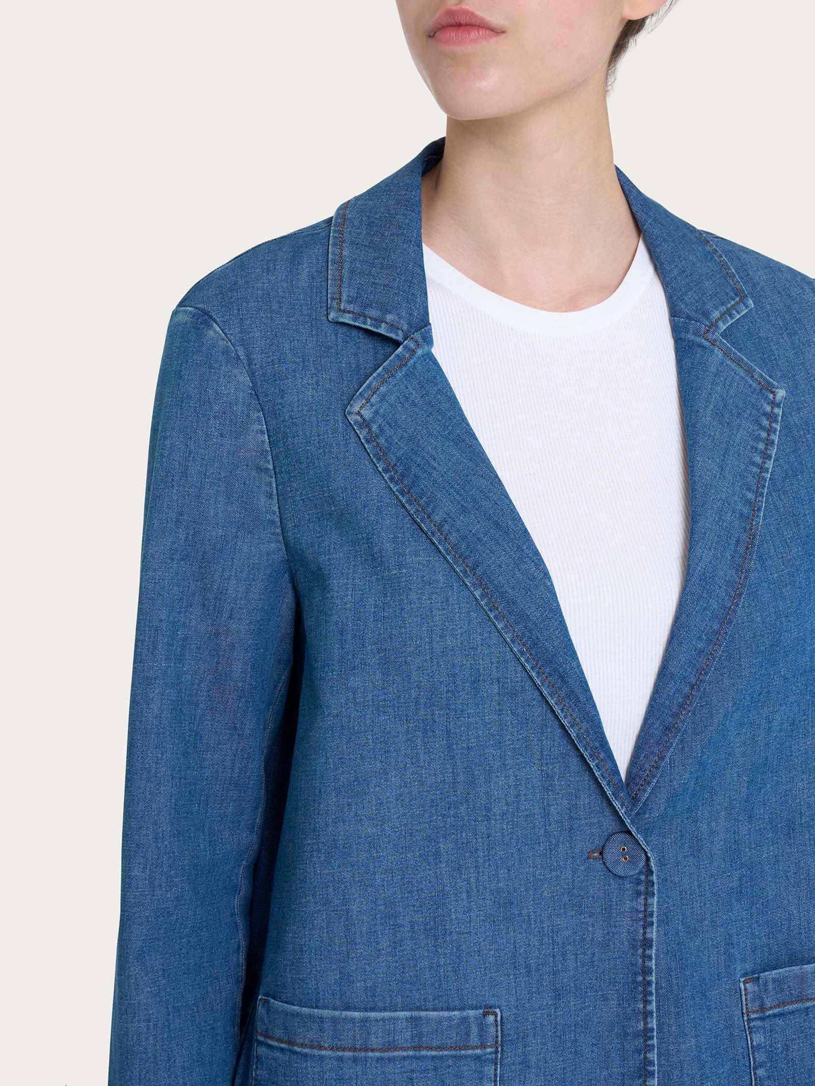 Blazer over destrutturato in Light Denim Blu Donna - Ragno