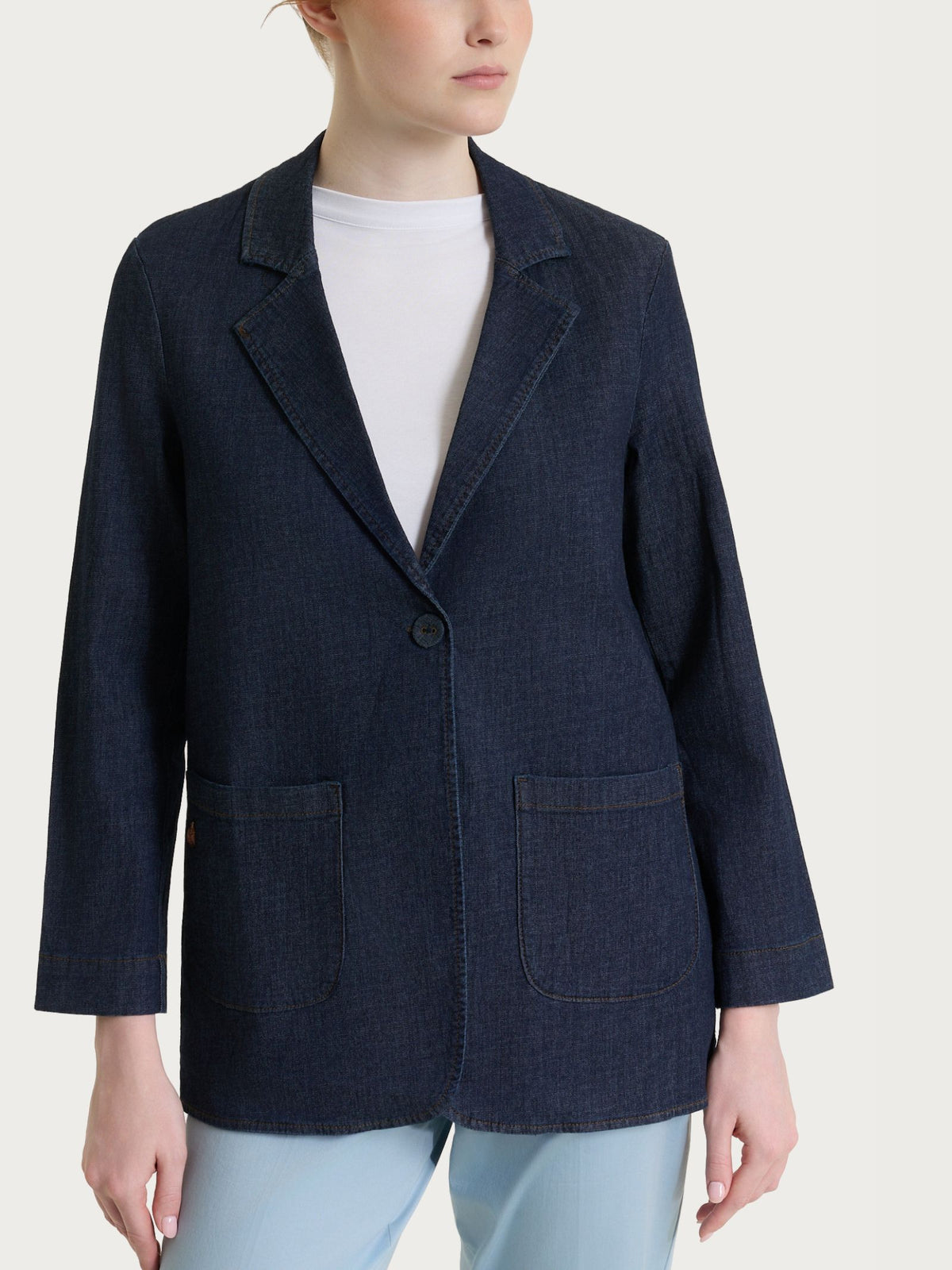 Blazer over destrutturato in Light Denim Viola Donna - Ragno