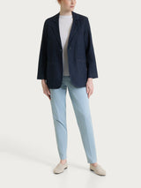Blazer over destrutturato in Light Denim Viola Donna - Ragno