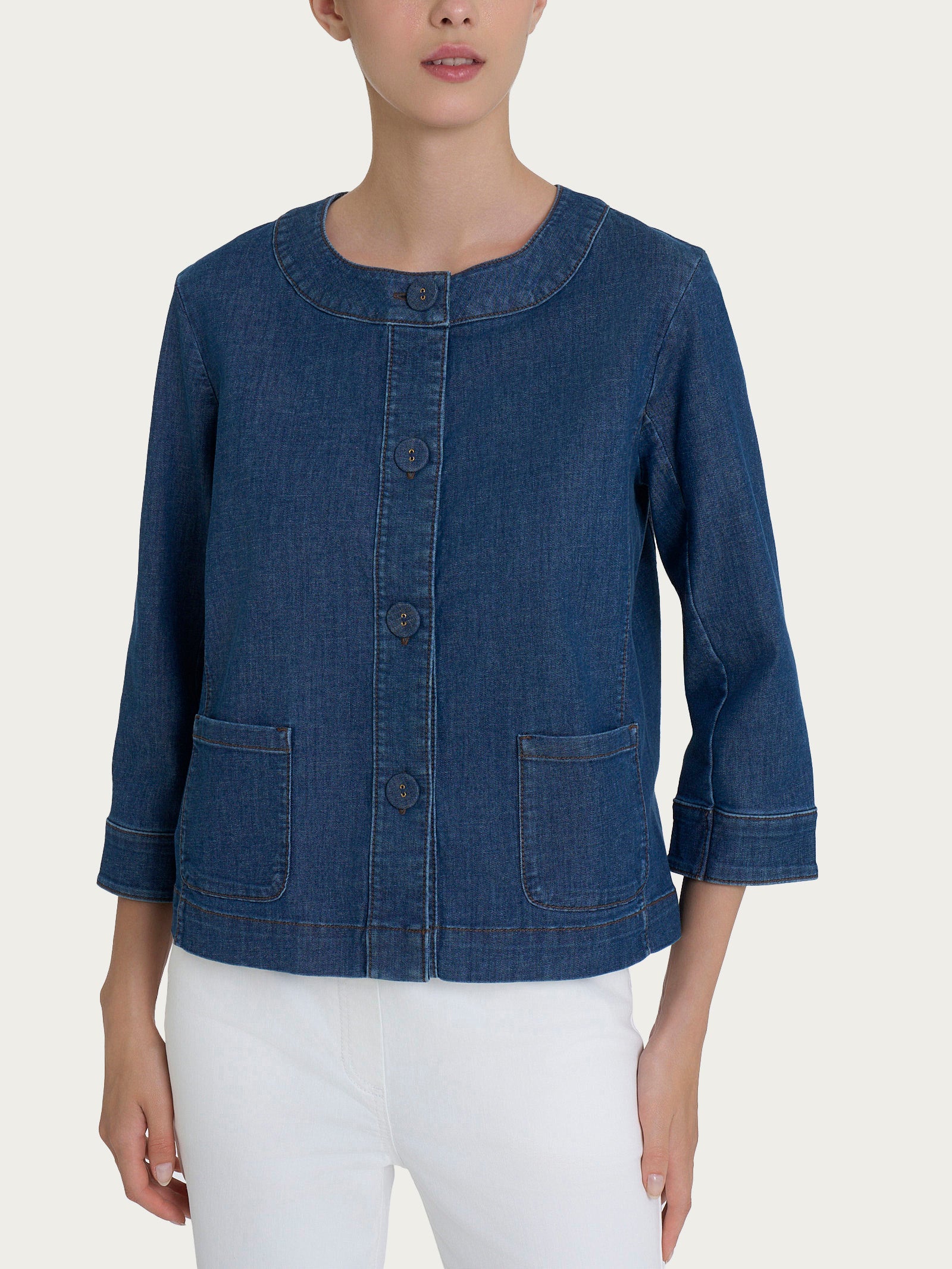 Giacca con bottoni in Light Denim Blu Donna - Ragno