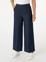 Jeans ampio alla caviglia con tasche in Light Denim Viola Donna - Ragno