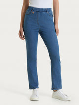 Jeans a gamba dritta con tasche in Light Denim Blu Donna - Ragno