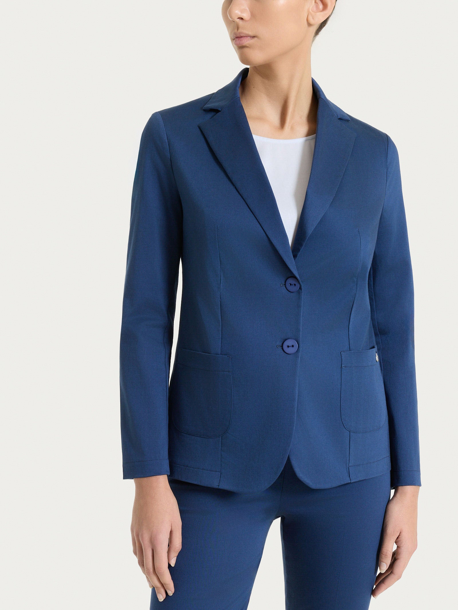 Blazer con due bottoni in Satin Power Blu Donna - Ragno