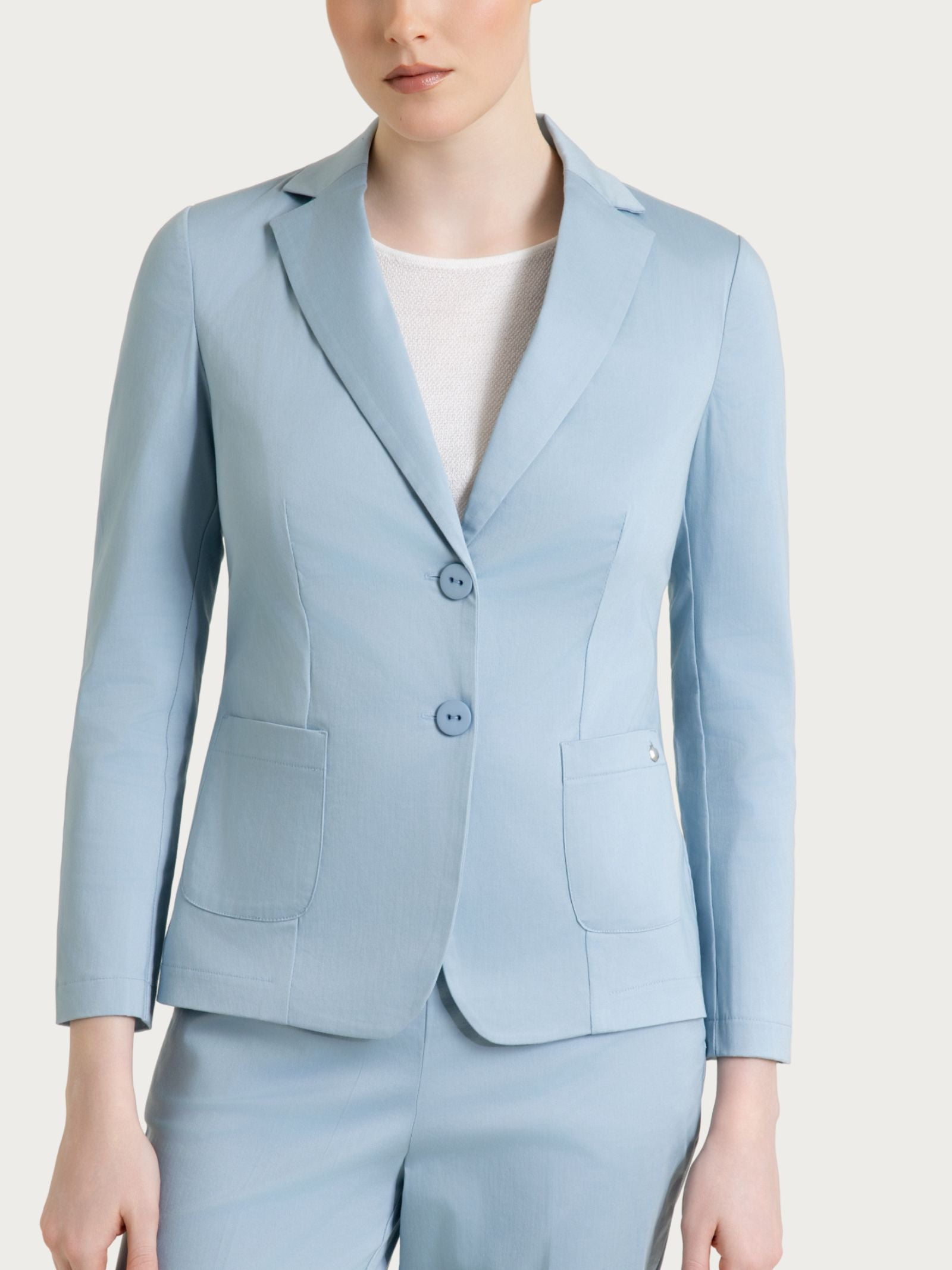 Blazer con due bottoni in Satin Power Azzurri Donna - Ragno