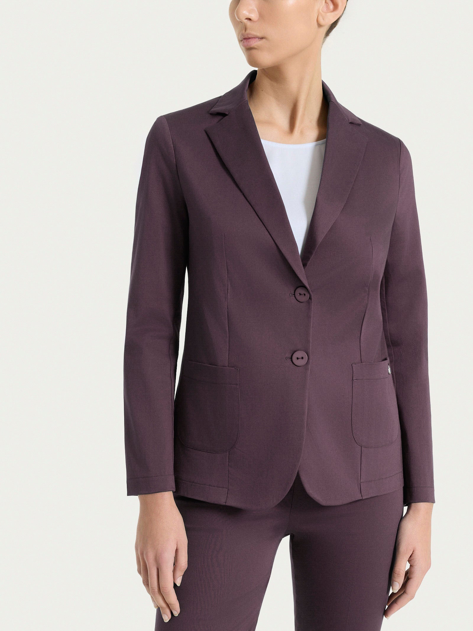 Blazer con due bottoni in Satin Power Viola Donna - Ragno