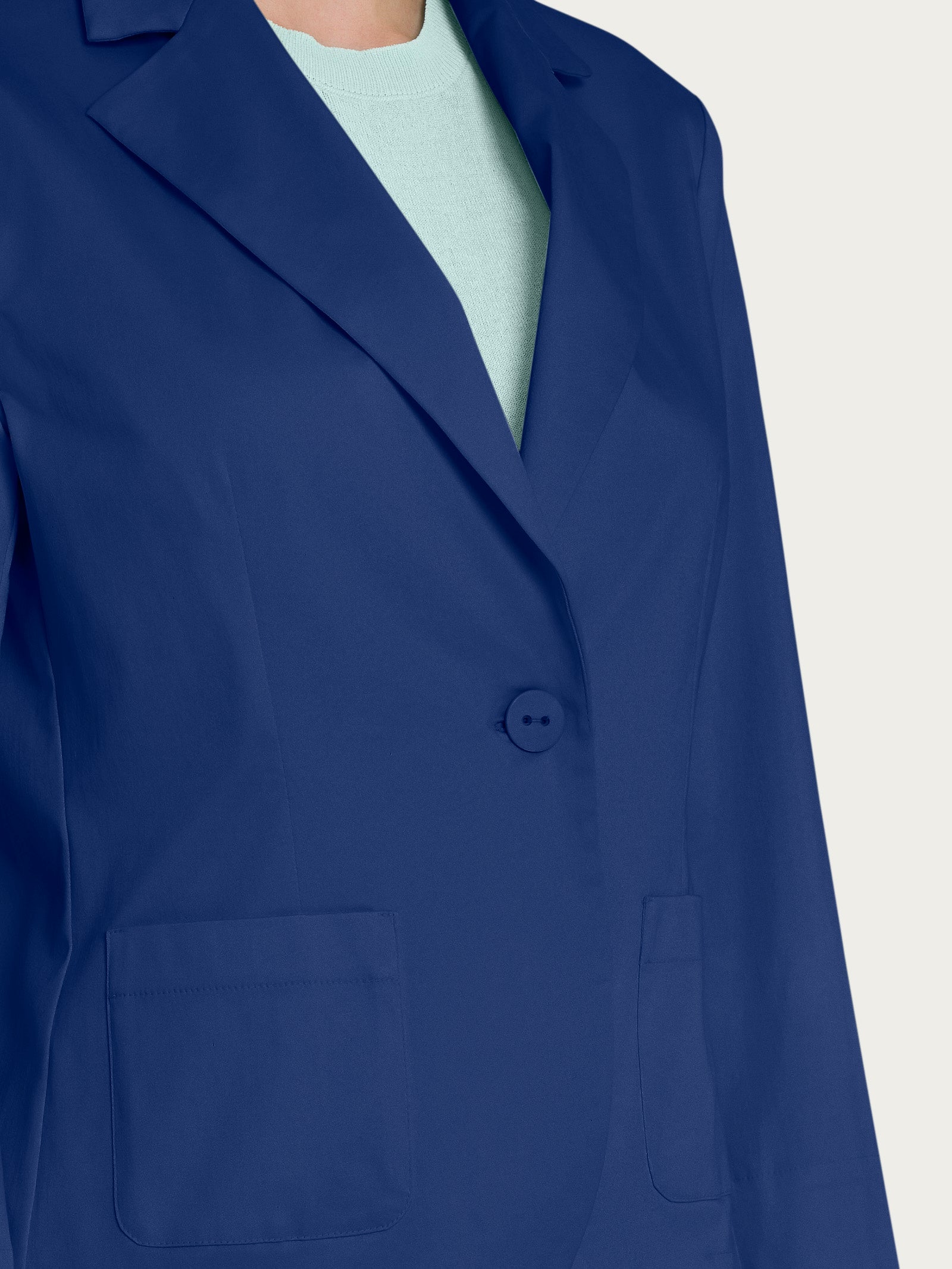 Blazer corto con 1 bottone e manica 3/4 in Satin Power Blu Donna - Ragno