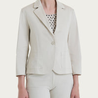 Blazer corto con 1 bottone e manica 3/4 in Satin Power Bianchi Donna - Ragno