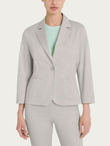 Blazer corto con 1 bottone e manica 3/4 in Satin Power Grigi Donna - Ragno