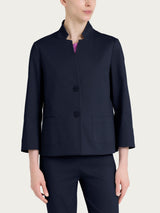 Blazer corto in Satin Power Blu Donna - Ragno