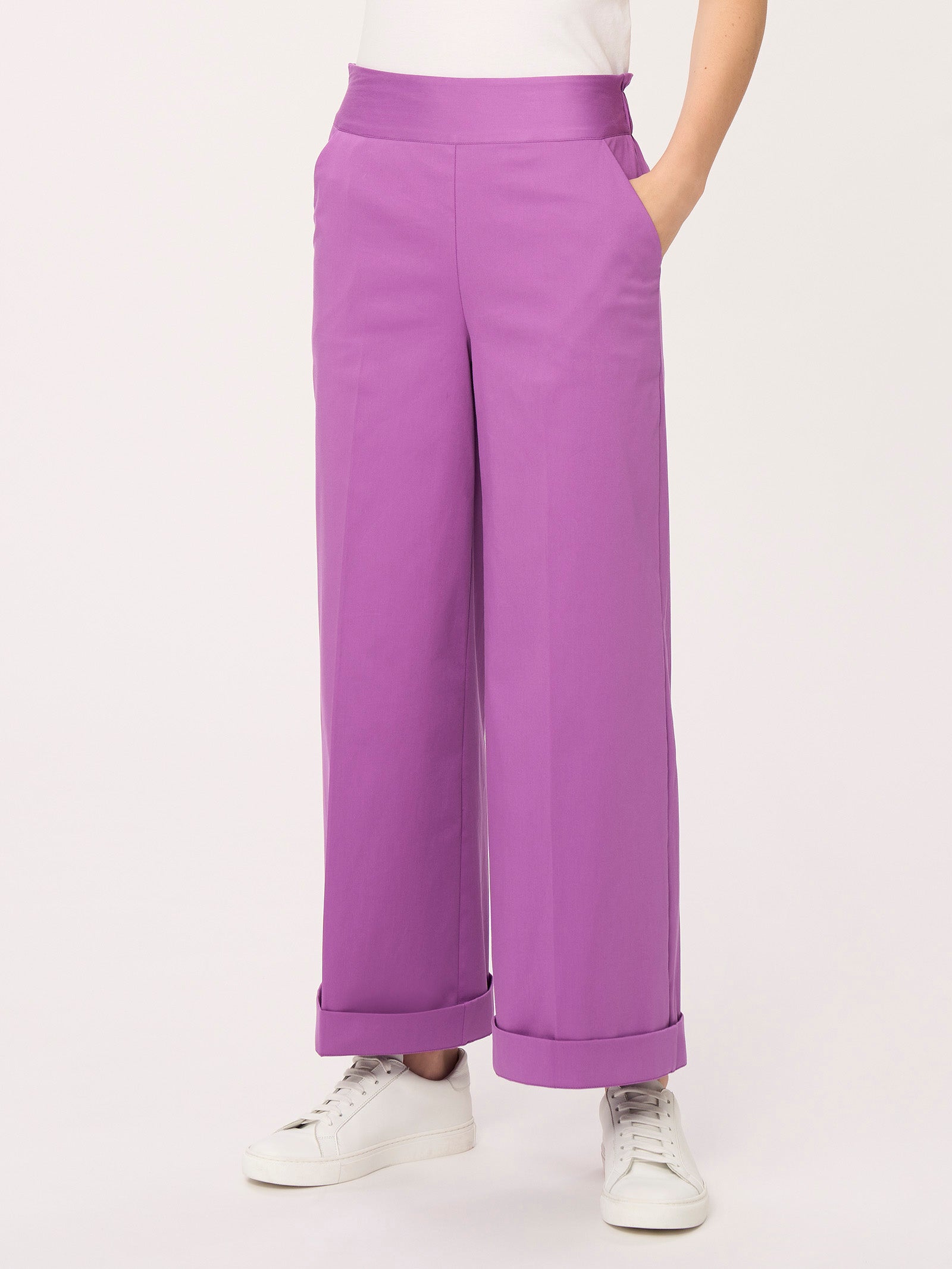 Pantalone ampio alla caviglia con tasche in Satin Power -  - Ragno