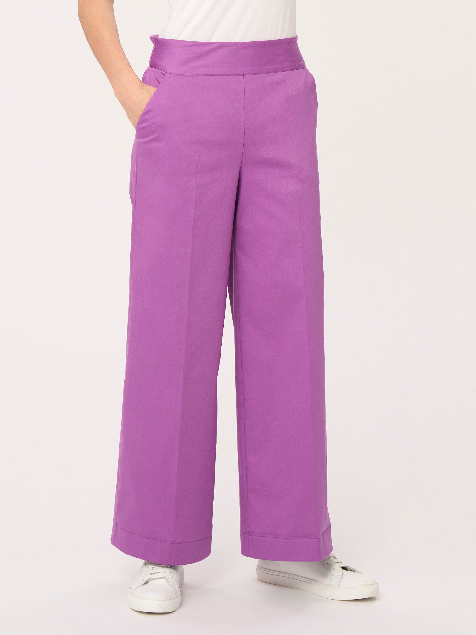 Pantalone ampio alla caviglia con tasche in Satin Power -  - Ragno