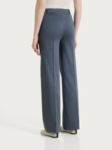 Pantalone dritto con tasche e risvolto in Satin Power Neri Donna - Ragno